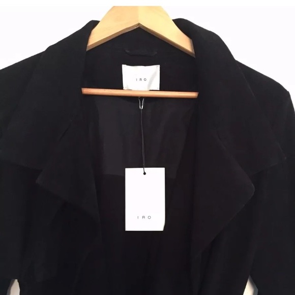 NWT IRO Black suede coat size 38